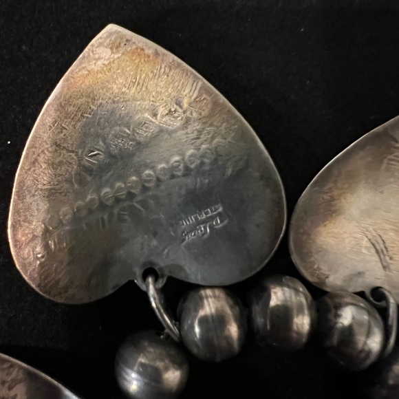 Vintage Don Lucas 11 Hearts  Turquoise & Sterling Silver Necklace - Picture 6 of 8